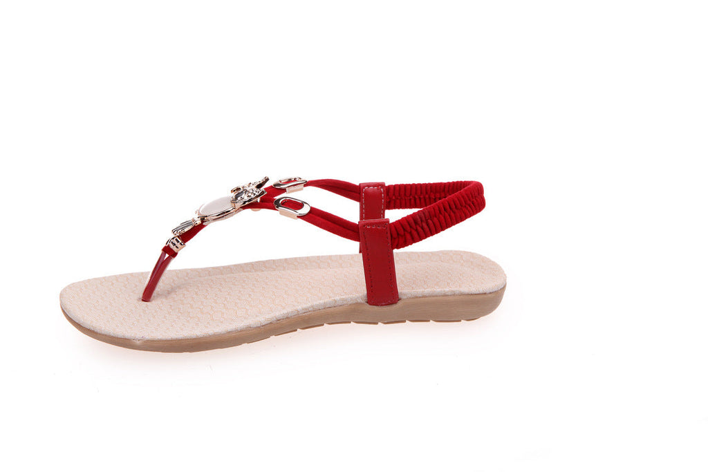 Damen Elegante Riemchen-Sandalen mit dekorativem Schmuck-Detail Shopnory