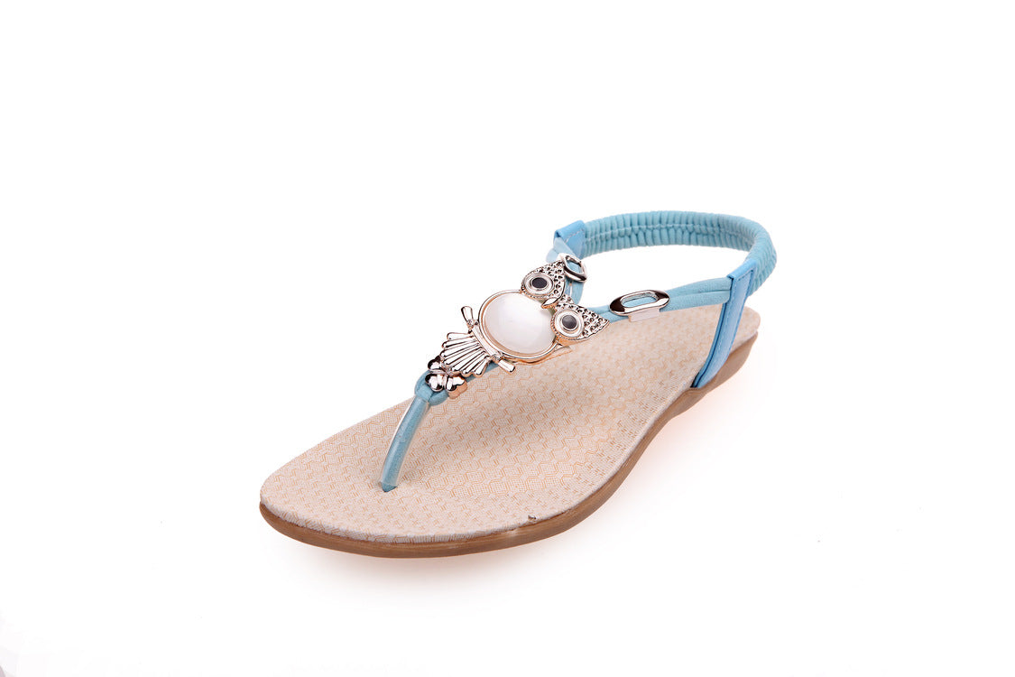 Damen Elegante Riemchen-Sandalen mit dekorativem Schmuck-Detail Shopnory