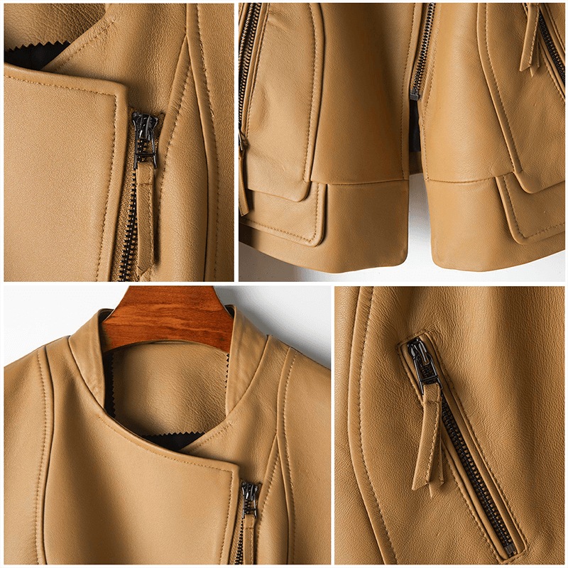 Damen Stilvolle Lederjacke