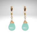 Peruanische Aqua Chalcedon Geburtsstein/Zodiac Huggie Ohrringe | Shop Nory