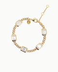 Luxe Serena Smaragd-schliff Kristall Goldkette Armband | Shop Nory