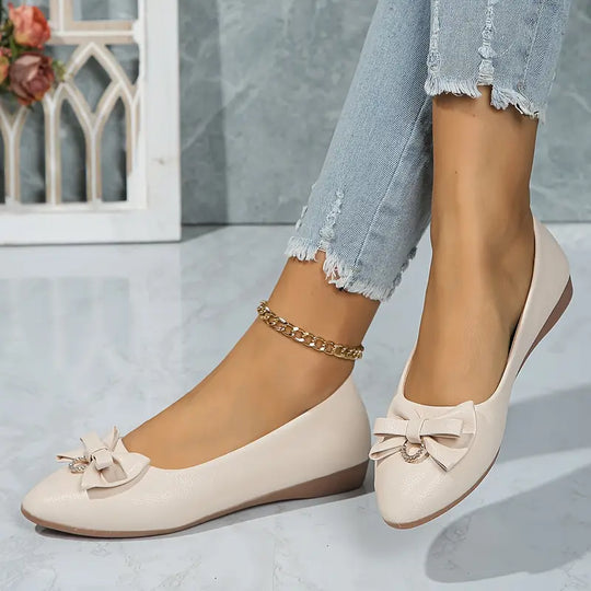 Damen Schicke Schleifen Puppe Schuhe Elegant