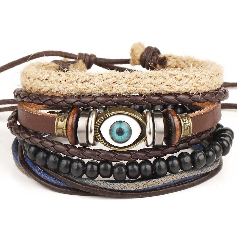Damen Armband-Set mit schützendem Auge und natürlichen Materialien Shop Nory