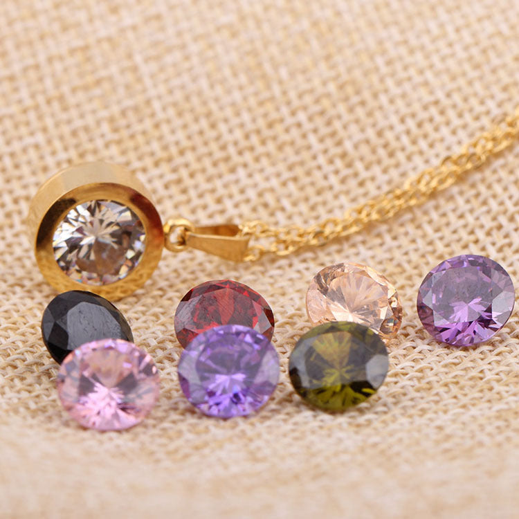 Damen Halskette mit personalisiertem Zirkonia-Anhänger Shop Nory