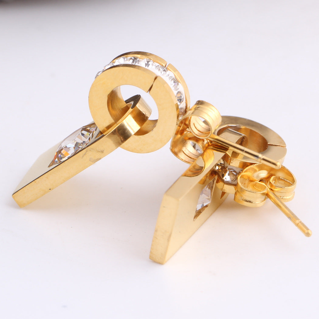Damen elegante Ohrstecker mit funkelnden roten Steinen Shop Nory