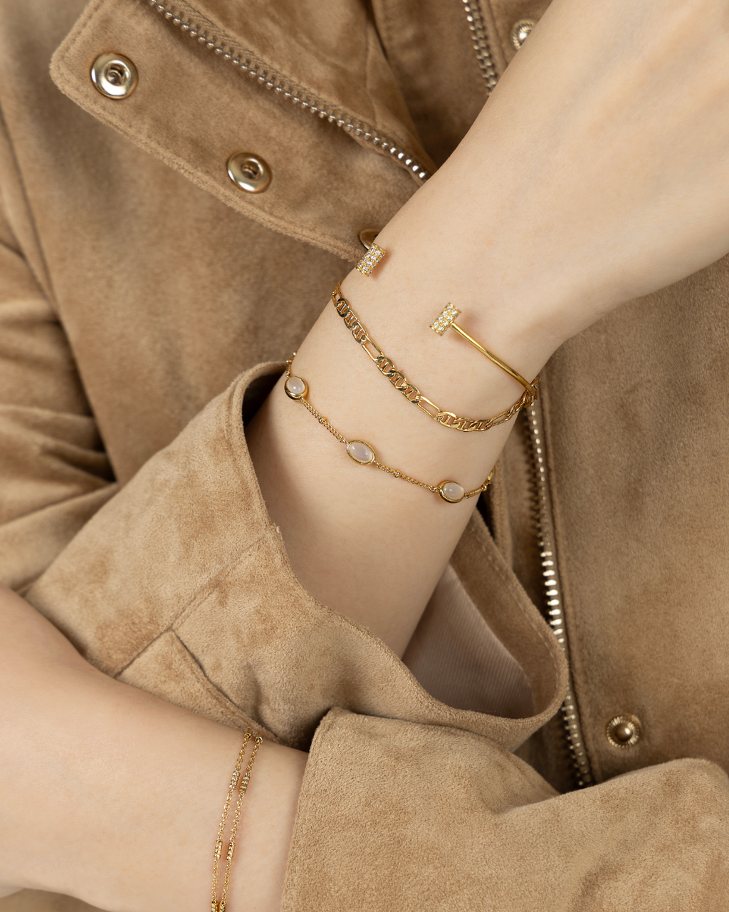Stein Magie Göttliche Mondstein Goldkette Armband | Shop Nory