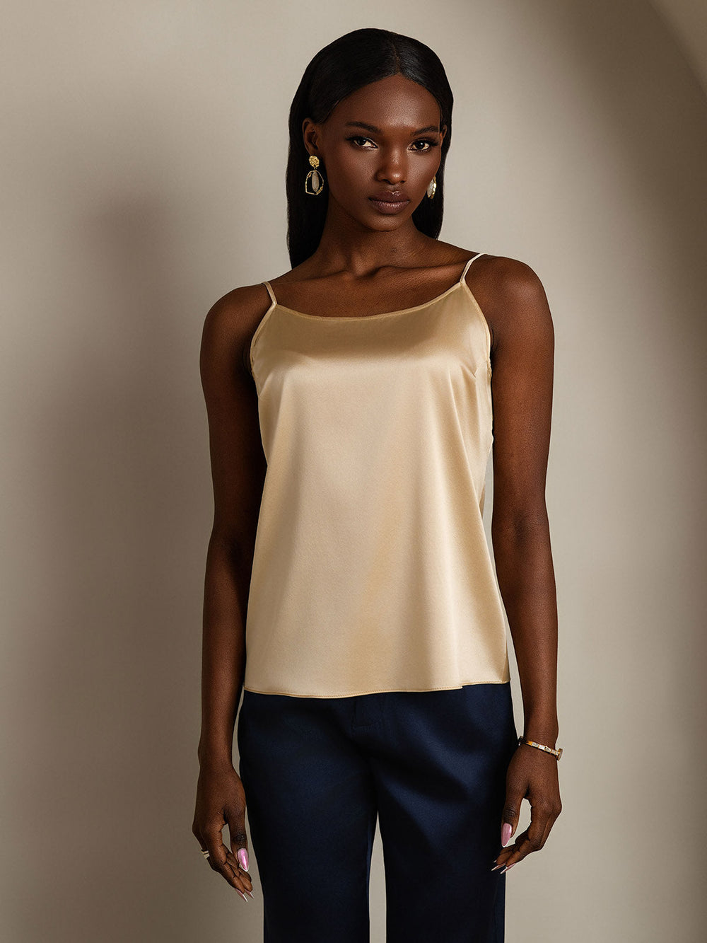 Seide Entspannt Spaghettiträger Camisole Top