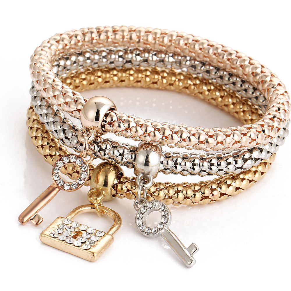 Damen Armband Set mit funkelnden Schnappverschlüssen Shop Nory