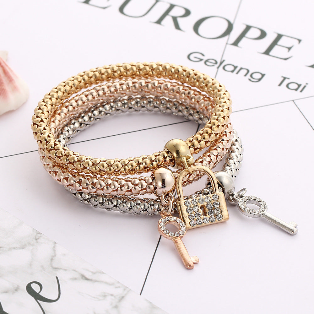 Damen Armband Set mit funkelnden Schnappverschlüssen Shop Nory