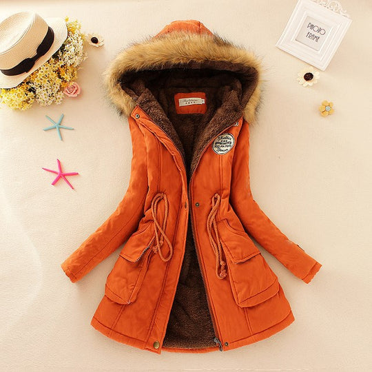 Damen Winterparka mit kuscheligem Teddyfutter, tailliertem Kordelzug und abnehmbarer Kapuze Shop Nory