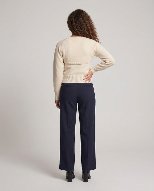 Damen Feinstrick-Pullover mit Cut-Out-Schulterdetail und tailliertem Rippbund Shop Nory
