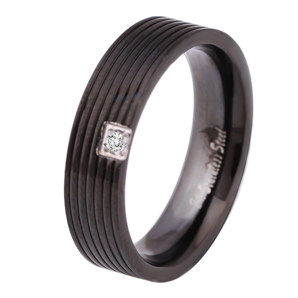 Herren Trauring mit modernem Streifenmuster Shop Nory