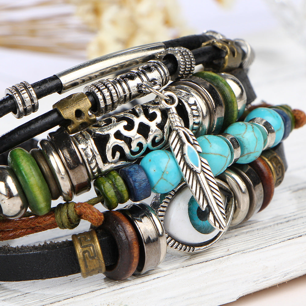 Damenarmband aus hochwertigem Leder mit multifunktionalen Anhängern Shop Nory