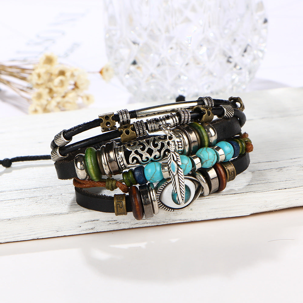 Damenarmband aus hochwertigem Leder mit multifunktionalen Anhängern Shop Nory