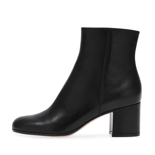 ShopNory | Damen Chunky Heel Rund-Toe Mittel-Hügel Stiefel