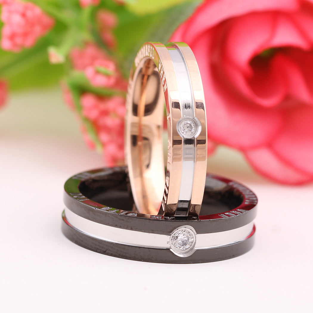 Damen Ring mit graviertem Spruch und Kristallelement Shop Nory