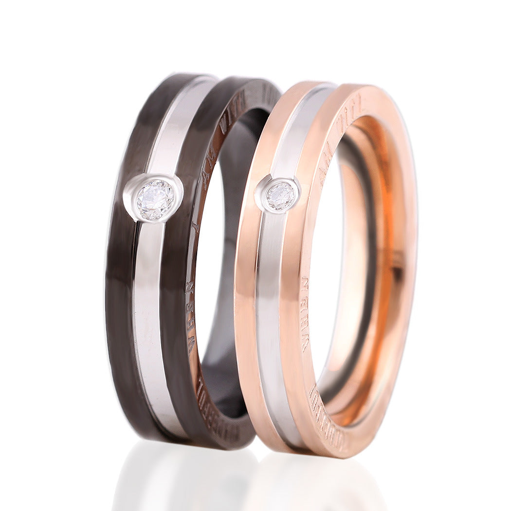 Damen Ring mit graviertem Spruch und Kristallelement Shop Nory