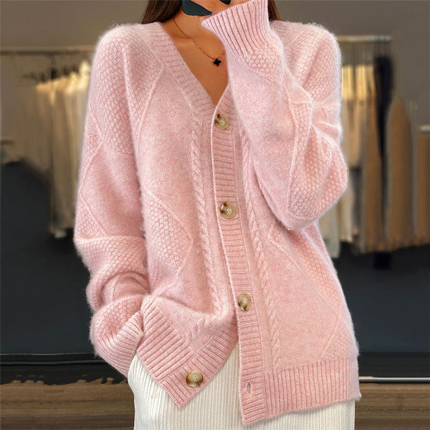 Strickjacke mit V-Ausschnitt