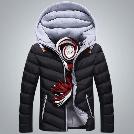 Herren Leichte gesteppte Kapuzenjacke mit Kontrast-Innenfutter und Thermoisolierung Shop Nory