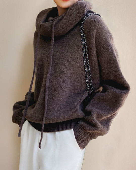 Merino Wol Trollenhals-Pullover