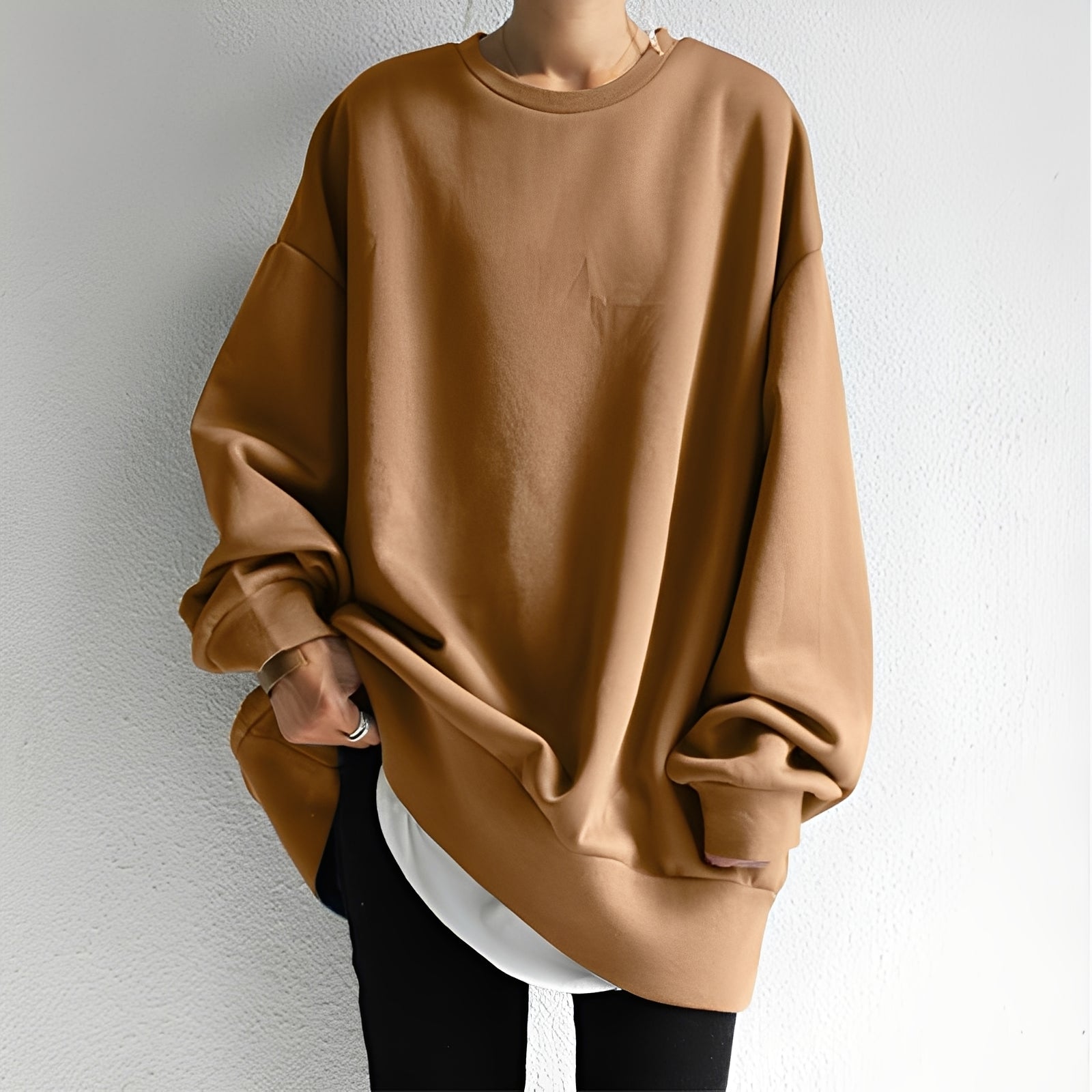Shopnory | Weiter Damenpullover mit Lockeren Schultern