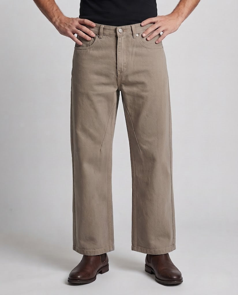 Herren Weite Baumwoll-Twill-Hose mit weitem Bein und geradem Schnitt Shop Nory
