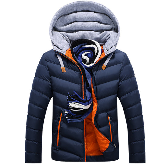 Herren Leichte gesteppte Kapuzenjacke mit Kontrast-Innenfutter und Thermoisolierung Shop Nory