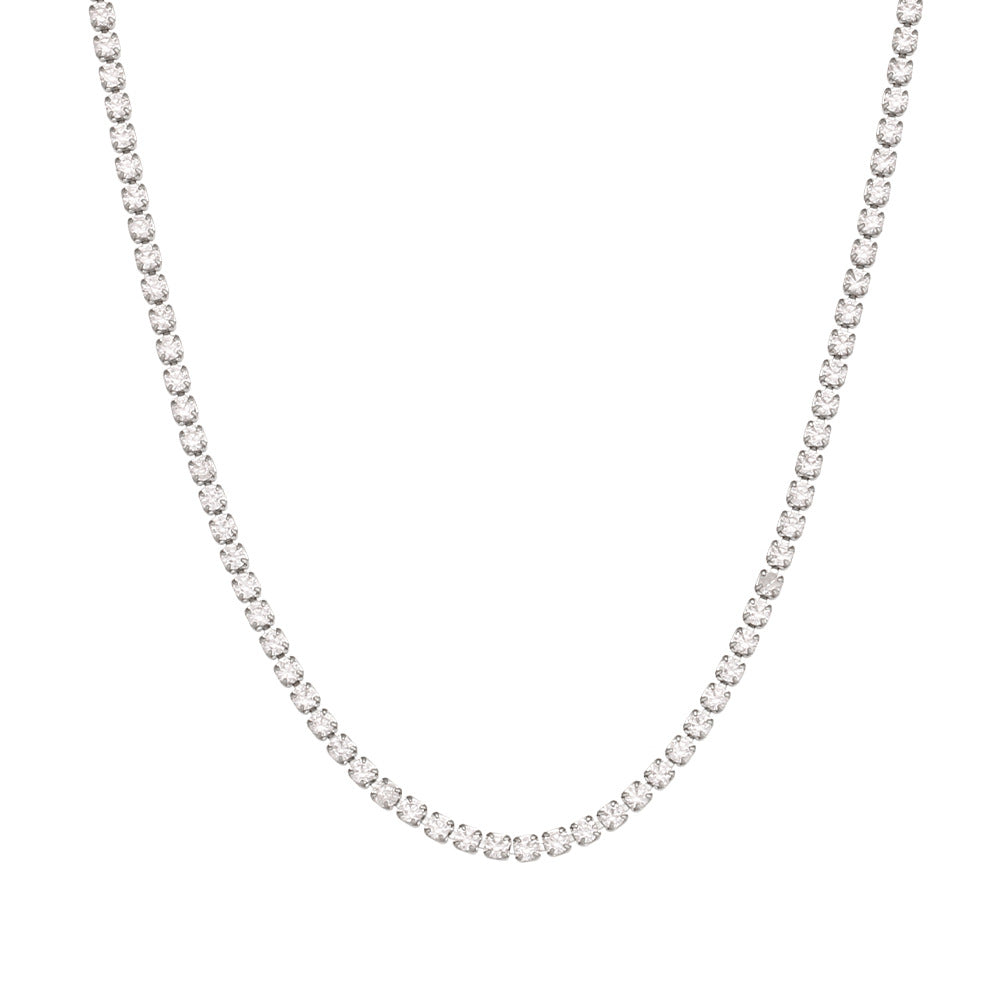 Halskette "Belle" in Edelstahl mit Zirkoniasteinen | Shop Nory