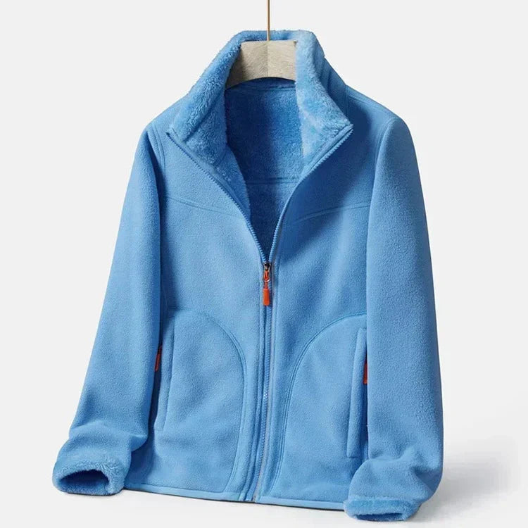 Warme Fleecejacke mit Doppelter Knopfleiste für Damen