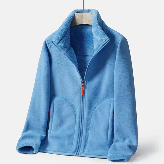 Warme Fleecejacke mit Doppelter Knopfleiste für Damen