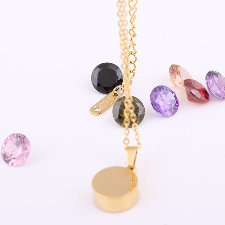 Damen Halskette mit personalisiertem Zirkonia-Anhänger Shop Nory