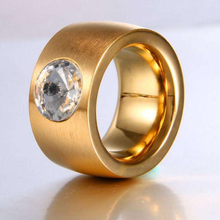 Herren Edelstahlring mit großzügigem Schmuckstein Shop Nory