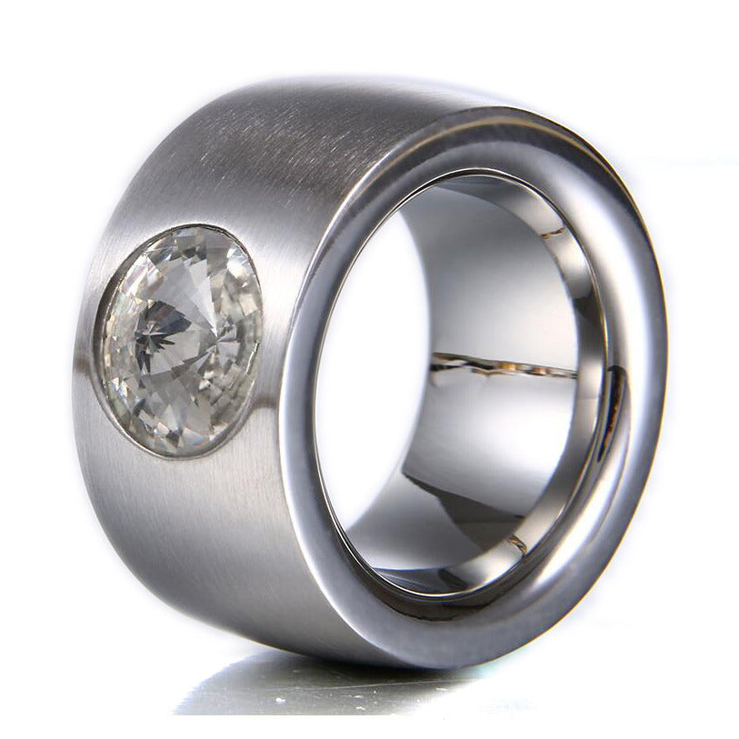 Herren Edelstahlring mit großzügigem Schmuckstein Shop Nory