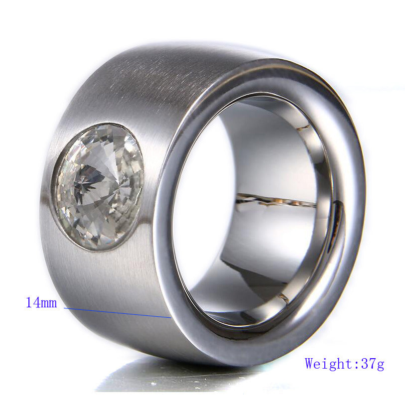 Herren Edelstahlring mit großzügigem Schmuckstein Shop Nory