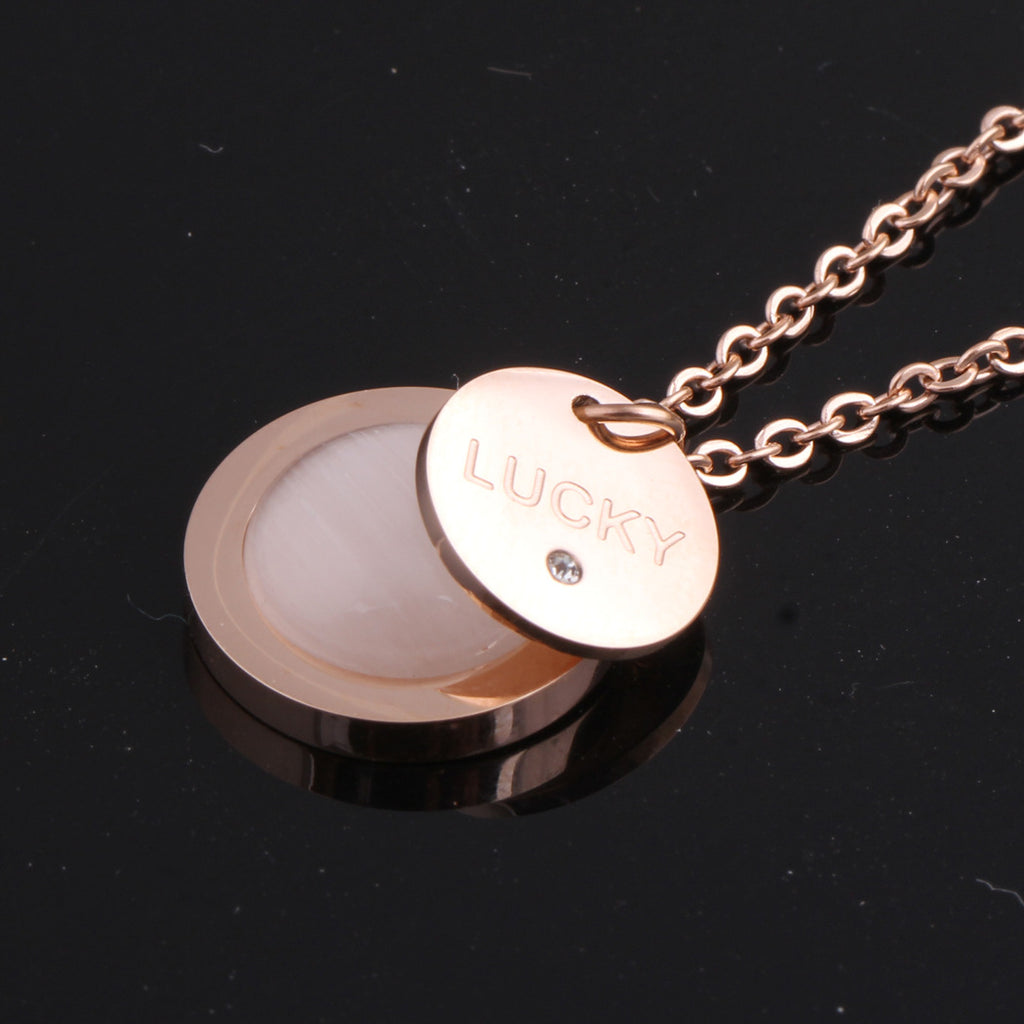 Damen Halskette mit Glücks-Anhänger aus hochwertigem Edelstahl Shop Nory