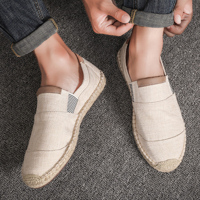 Boss Stilvolle Handgemachte Leinwandstrohschuhe Sommer-Chic
