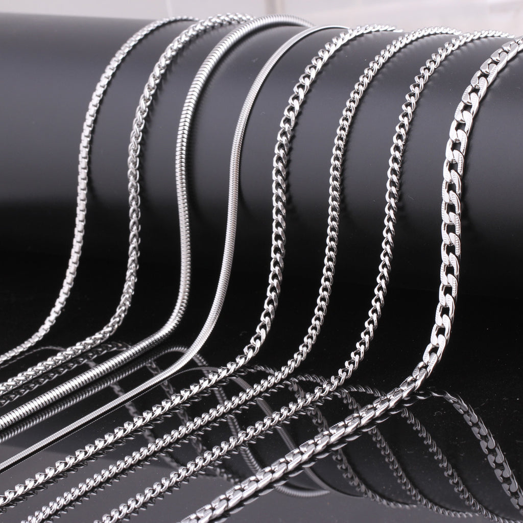 Damen Halskette aus hochwertigem Edelstahl mit modernem Gliederdesign Shop Nory