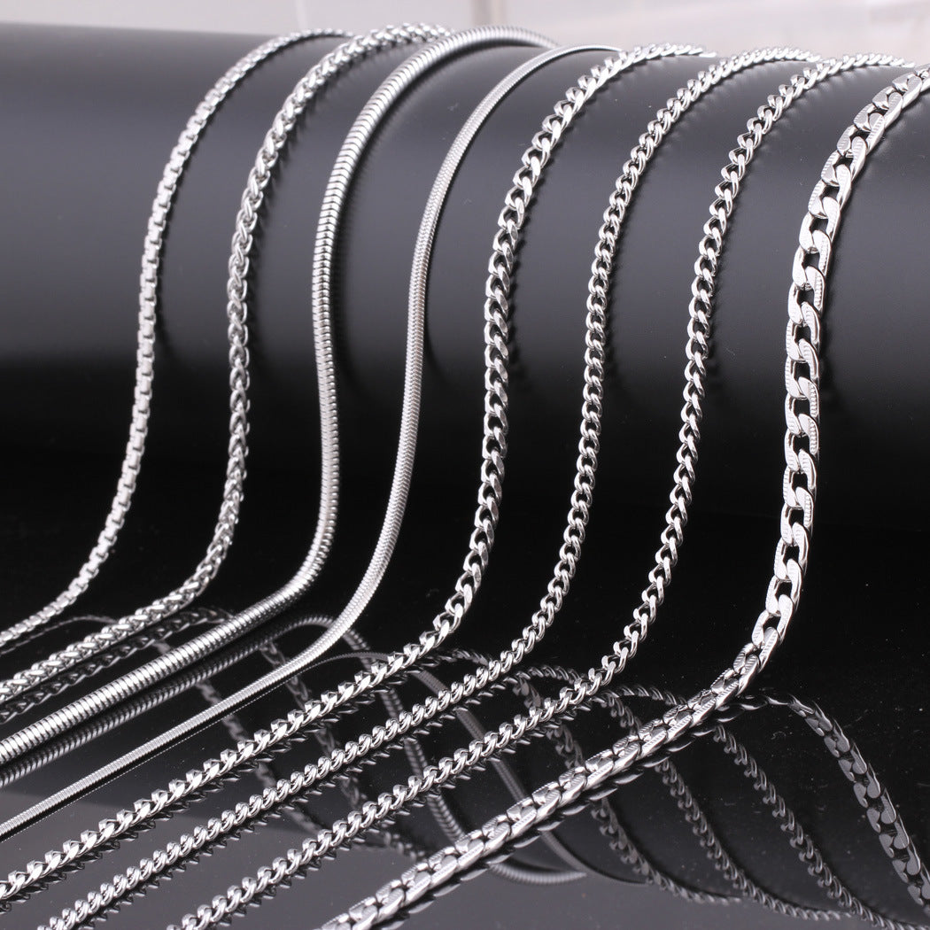 Damen Halskette aus hochwertigem Edelstahl mit modernem Gliederdesign Shop Nory