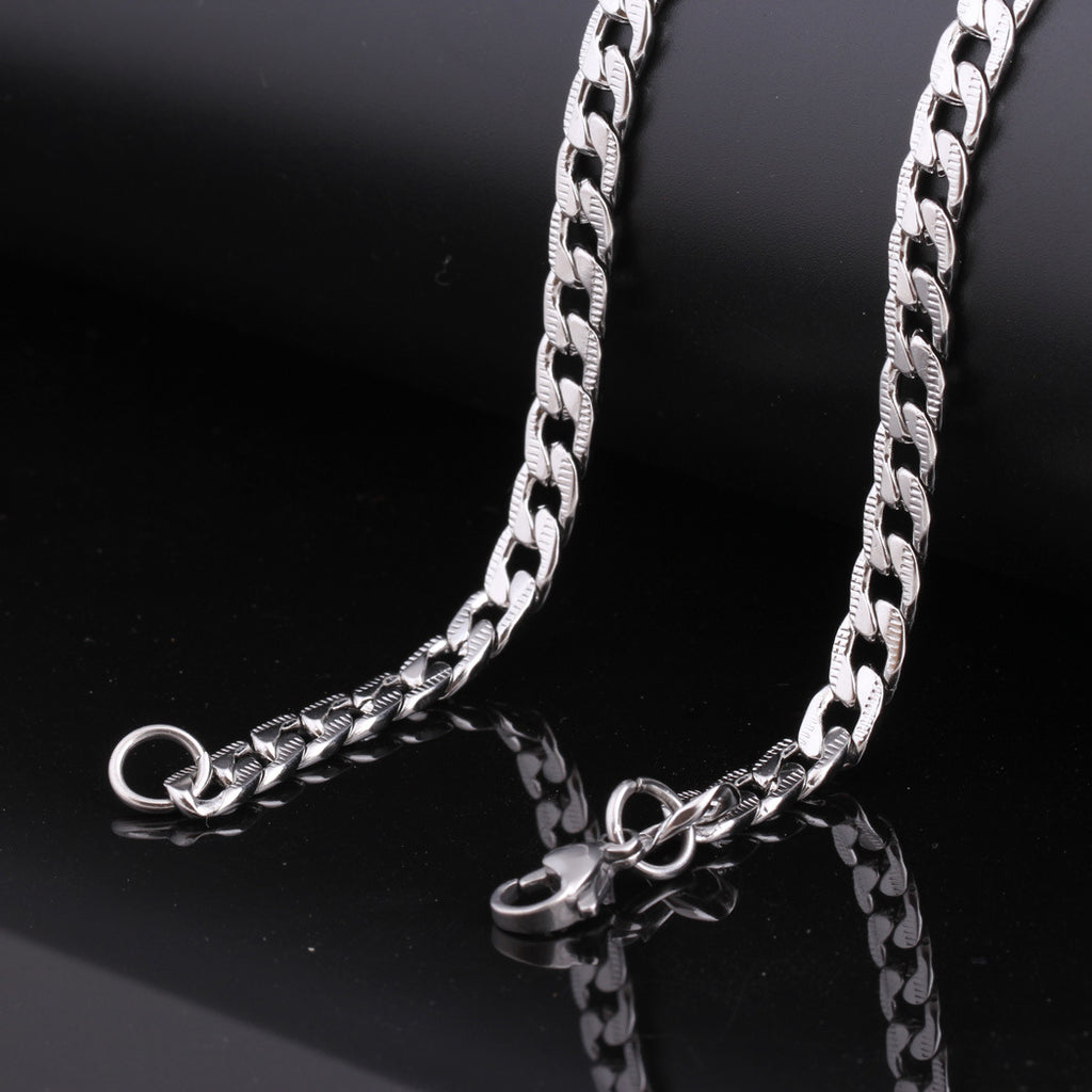 Damen Halskette aus hochwertigem Edelstahl mit modernem Gliederdesign Shop Nory