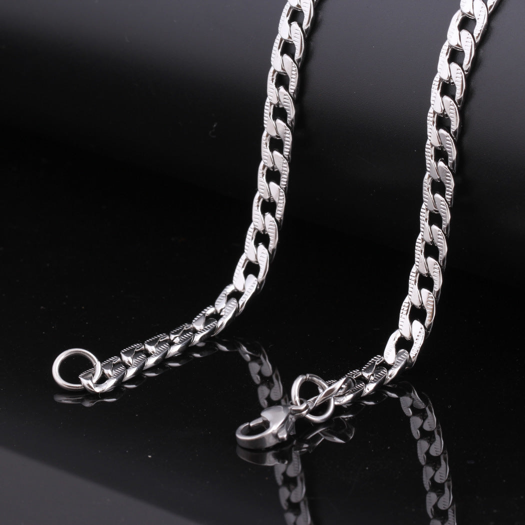 Damen Halskette aus hochwertigem Edelstahl mit modernem Gliederdesign Shop Nory