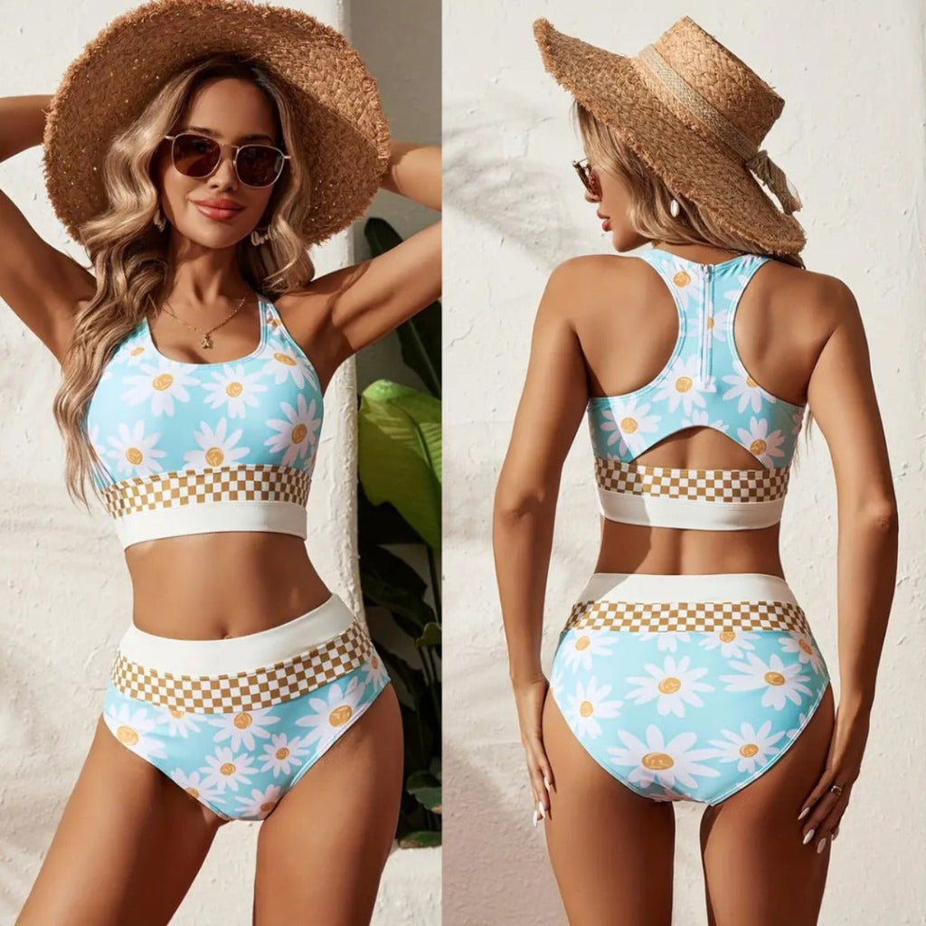 Großer Bikini mit geteiltem Reißverschluss