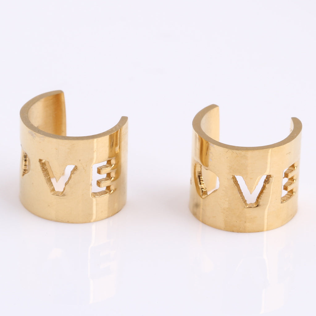 Damen Offene Ringe im modernen Design mit eingraviertem Wort Shop Nory