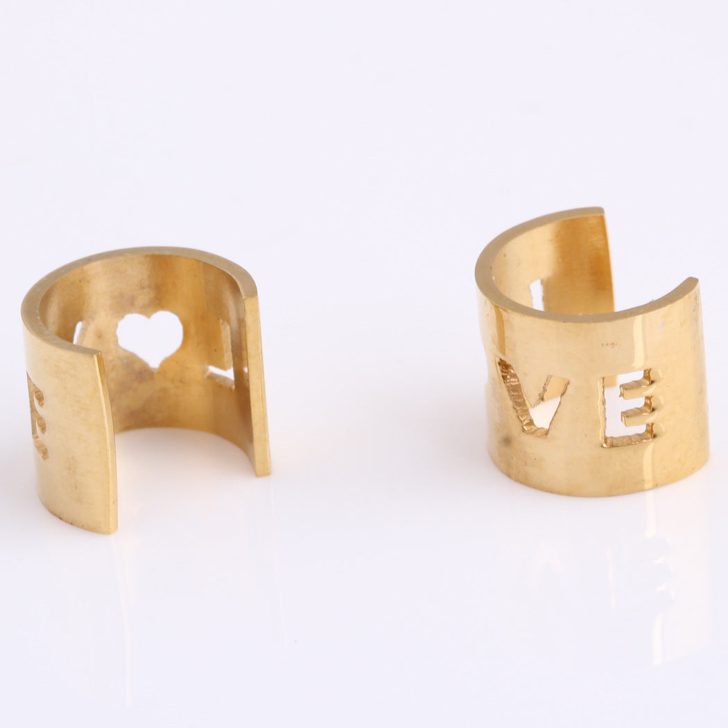 Damen Offene Ringe im modernen Design mit eingraviertem Wort Shop Nory