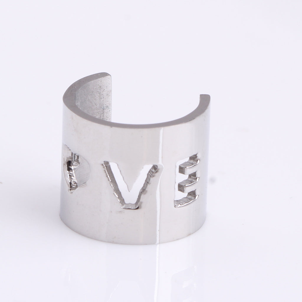 Damen Offene Ringe im modernen Design mit eingraviertem Wort Shop Nory