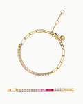 Luxe Tyra Pink Ombre Kristall Goldkette Armband | Shop Nory