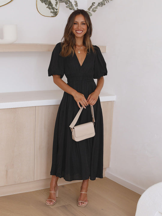 Kleid Mit Puffärmeln