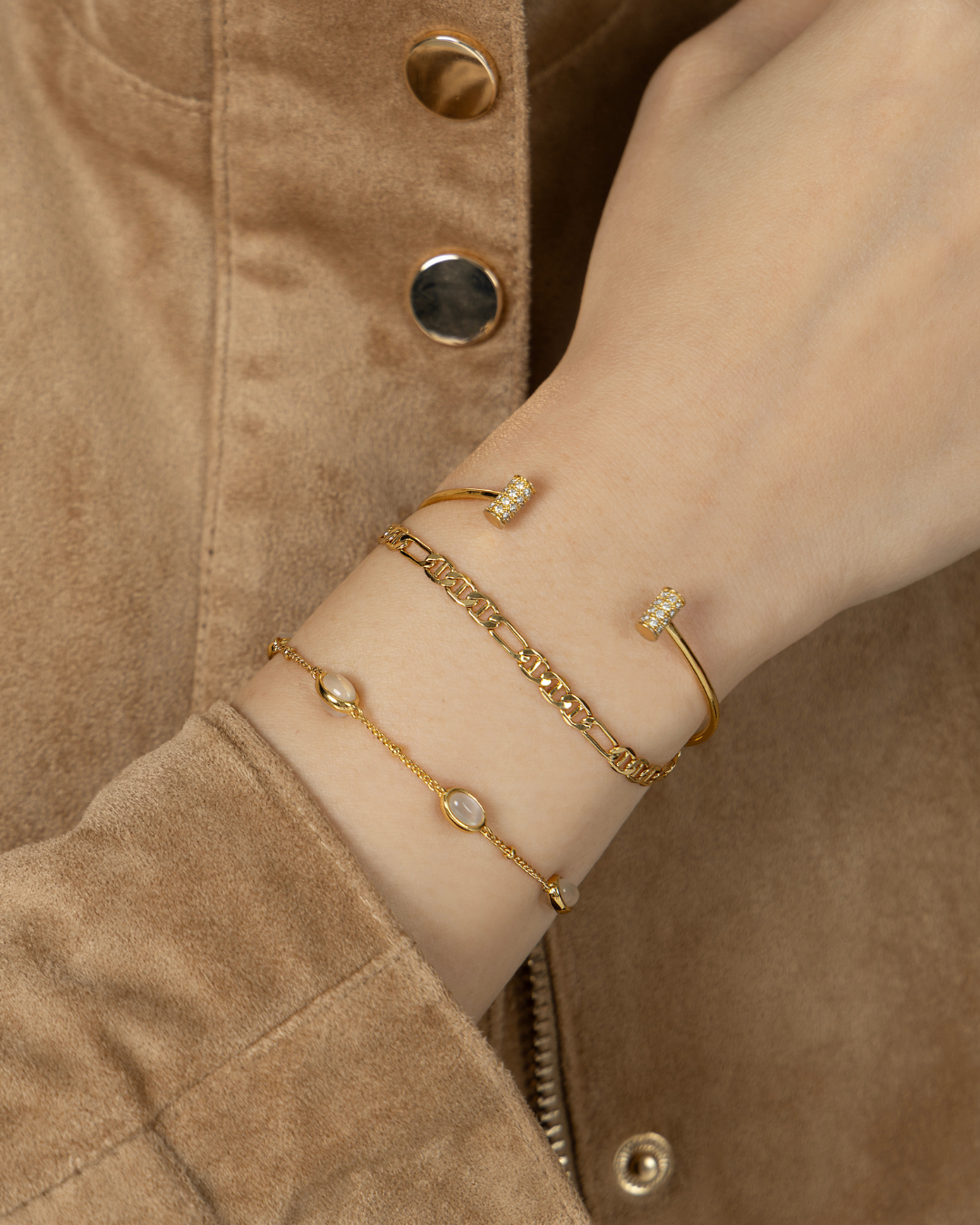 Stein Magie Göttliche Mondstein Goldkette Armband | Shop Nory