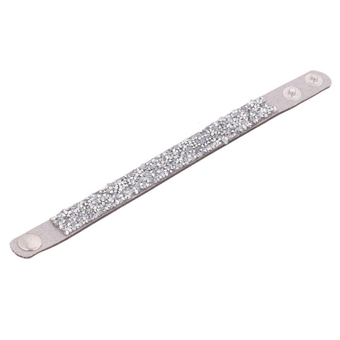 Damen Armband aus Kunstleder mit strahlendem Kristallbesatz Shop Nory