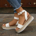 Sommer Sandalen mit Schnallenriemen und Plateau