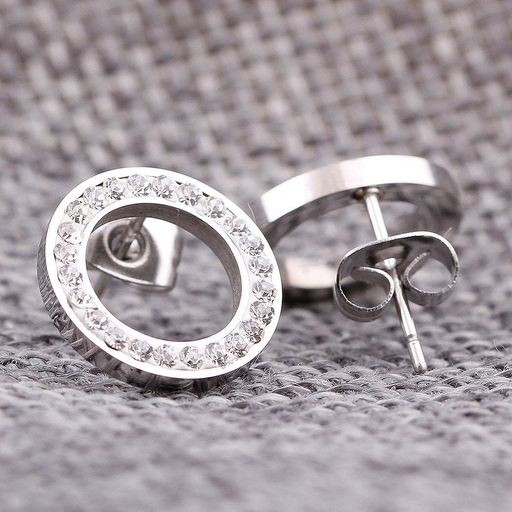 Damen Ohrstecker mit funkelndem Kreisdesign Shop Nory